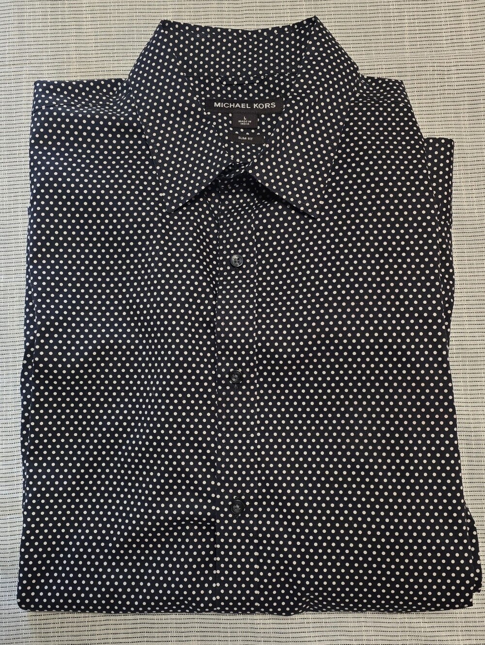 Michael Kors Men's Slim Fit Polka Dot Button-Down Dress Shirt